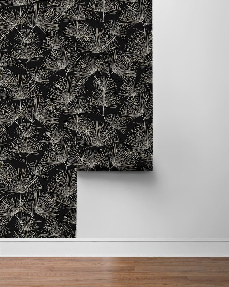 NW52110 pine needle botanical peel and stick wallpaper roll from NextWall