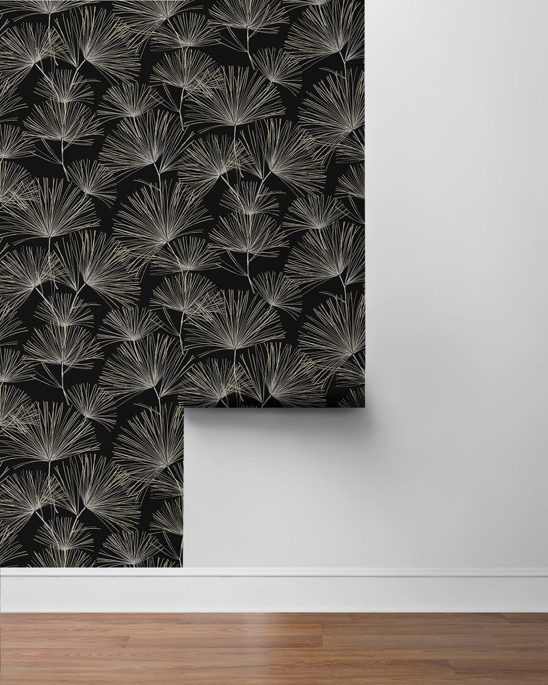 NW52110 pine needle botanical peel and stick wallpaper roll from NextWall