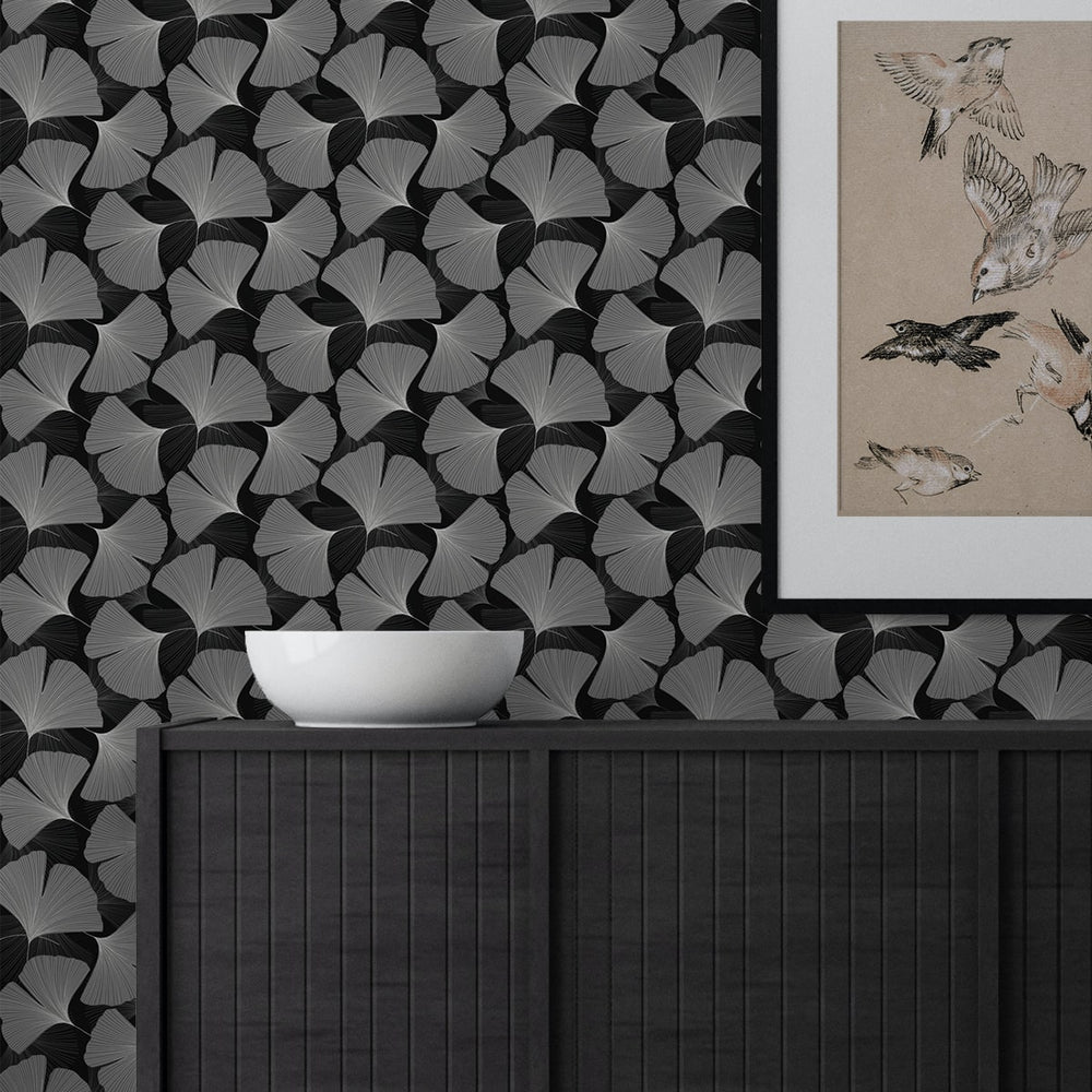 
                  
                    NW52200 gingko leaf peel and stick wallpaper entryway from NextWall
                  
                