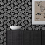 NW52200 gingko leaf peel and stick wallpaper entryway from NextWall