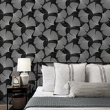 NW52200 gingko leaf peel and stick wallpaper bedroom from NextWall