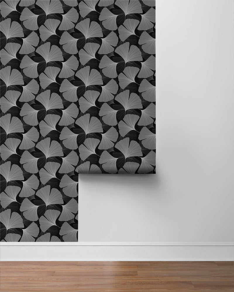NW52200 gingko leaf peel and stick wallpaper roll from NextWall