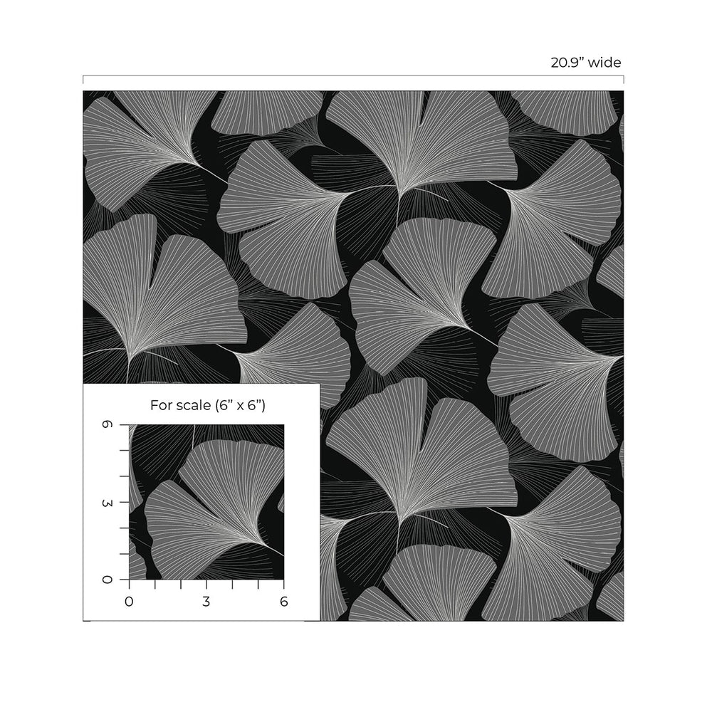 
                  
                    NW52200 gingko leaf peel and stick wallpaper scale from NextWall
                  
                