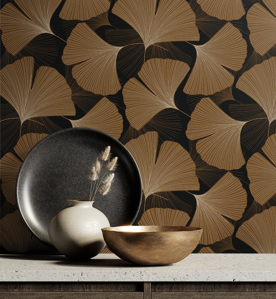 NW52206 gingko leaf peel and stick wallpaper decor from NextWall