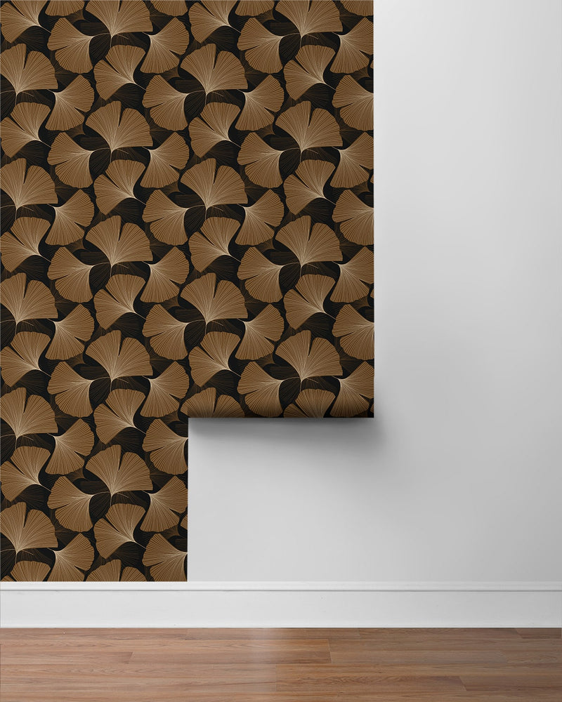 NW52206 gingko leaf peel and stick wallpaper roll from NextWall