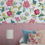 NW52300 floral peel and stick wallpaper bedroom from NextWall