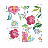 NW52300 floral peel and stick wallpaper scale from NextWall