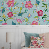 NW52302 floral peel and stick wallpaper bedroom from NextWall