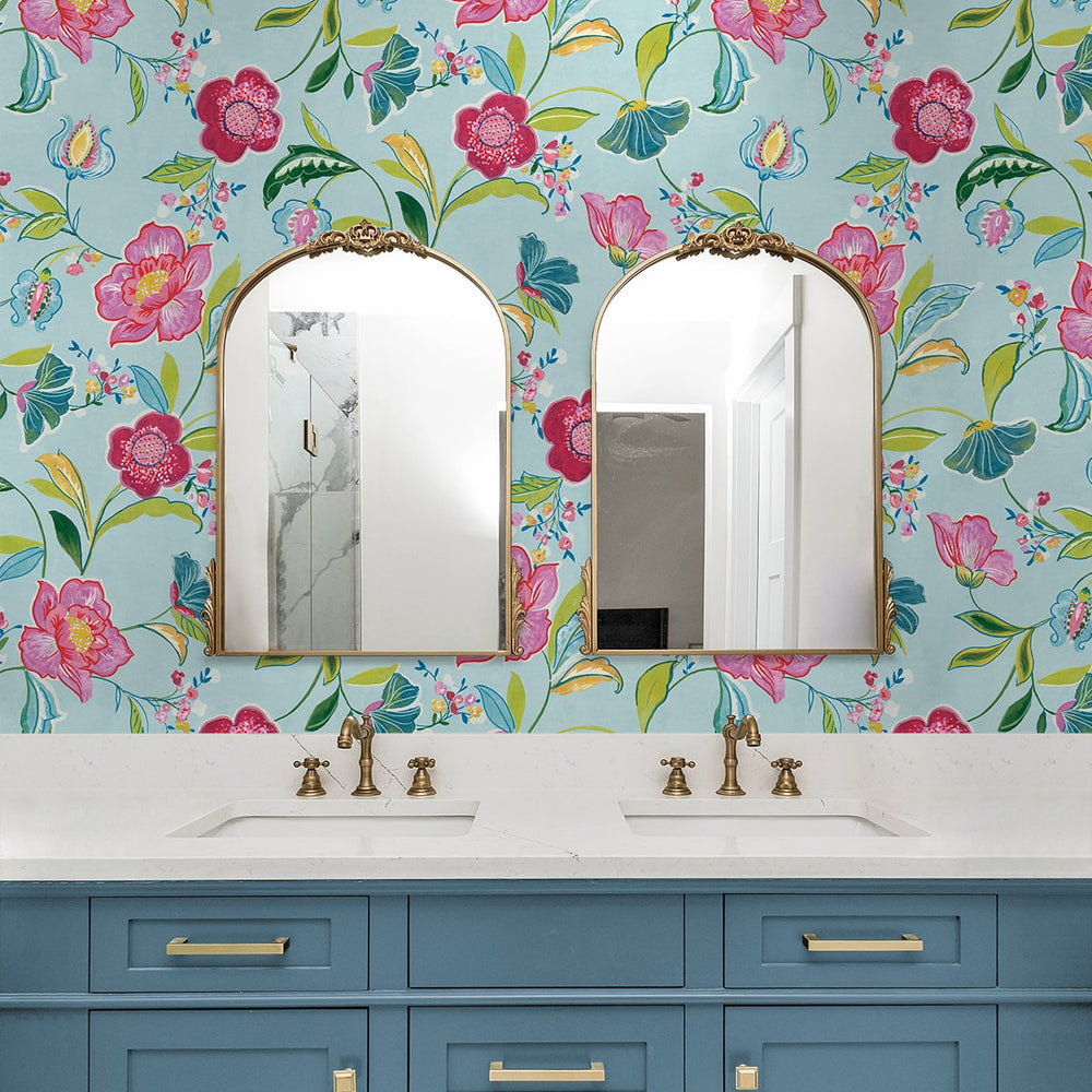 
                  
                    NW52302 floral peel and stick wallpaper bathroom from NextWall
                  
                