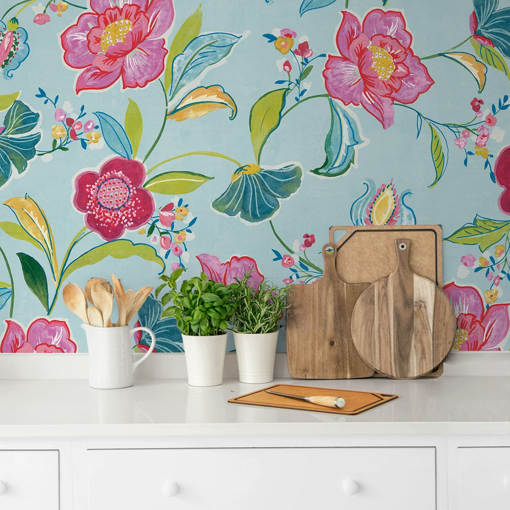 
                  
                    NW52302 floral peel and stick wallpaper kitchen from NextWall
                  
                