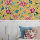 NW52306 floral peel and stick wallpaper bedroom from NextWall