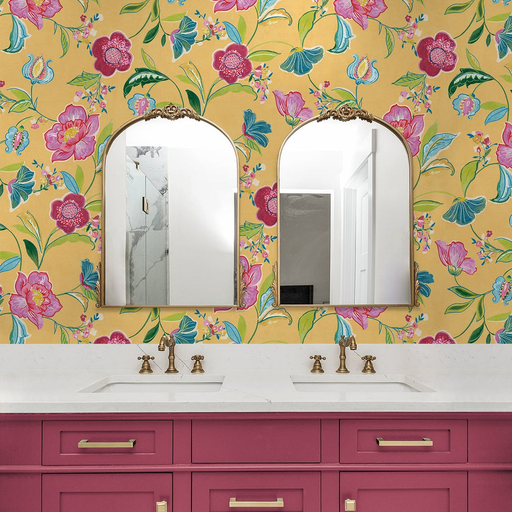 
                  
                    NW52306 floral peel and stick wallpaper bathroom from NextWall
                  
                