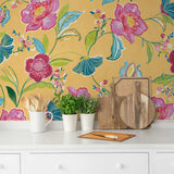 NW52306 floral peel and stick wallpaper kitchen from NextWall