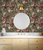 NW52401 rose garden floral peel and stick wallpaper bathroom from NextWall