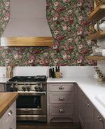 NW52401 rose garden floral peel and stick wallpaper kitchen from NextWall