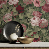 NW52401 rose garden floral peel and stick wallpaper decor from NextWall