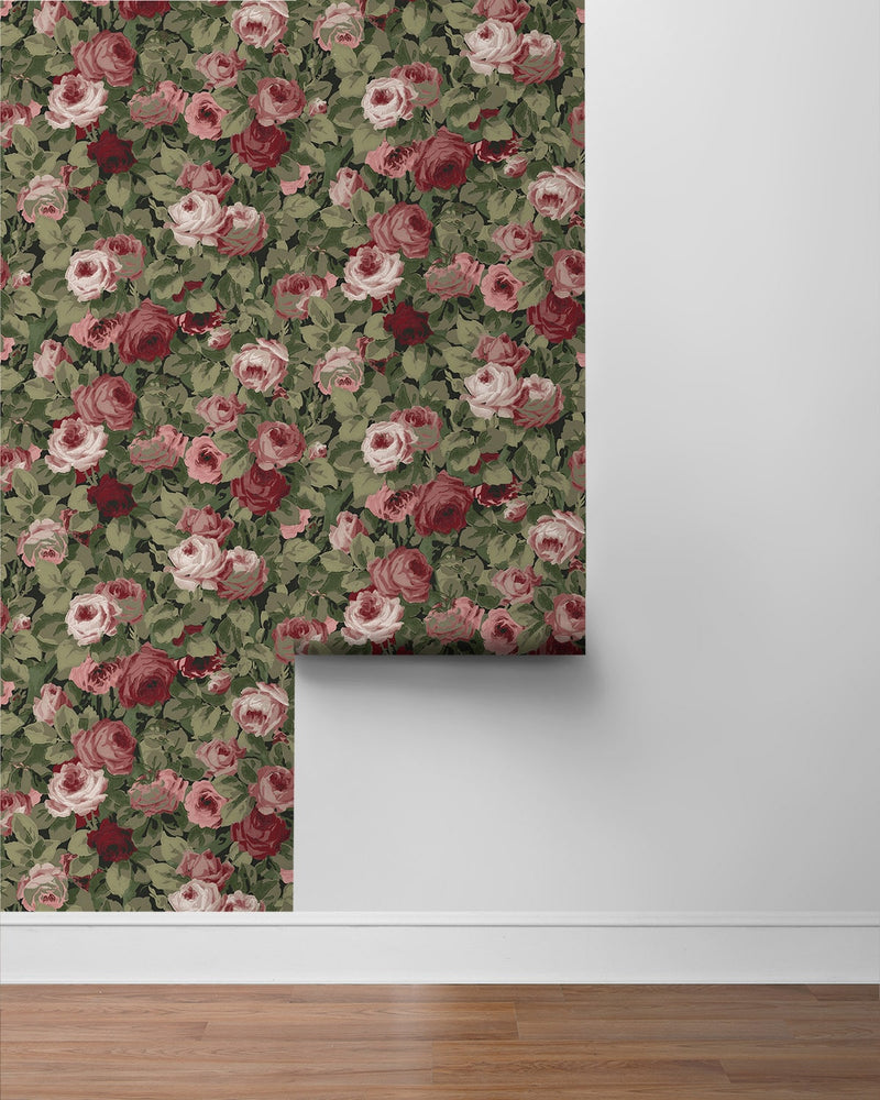 NW52401 rose garden floral peel and stick wallpaper roll from NextWall