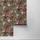 NW52401 rose garden floral peel and stick wallpaper roll from NextWall