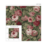 NW52401 rose garden floral peel and stick wallpaper scale from NextWall