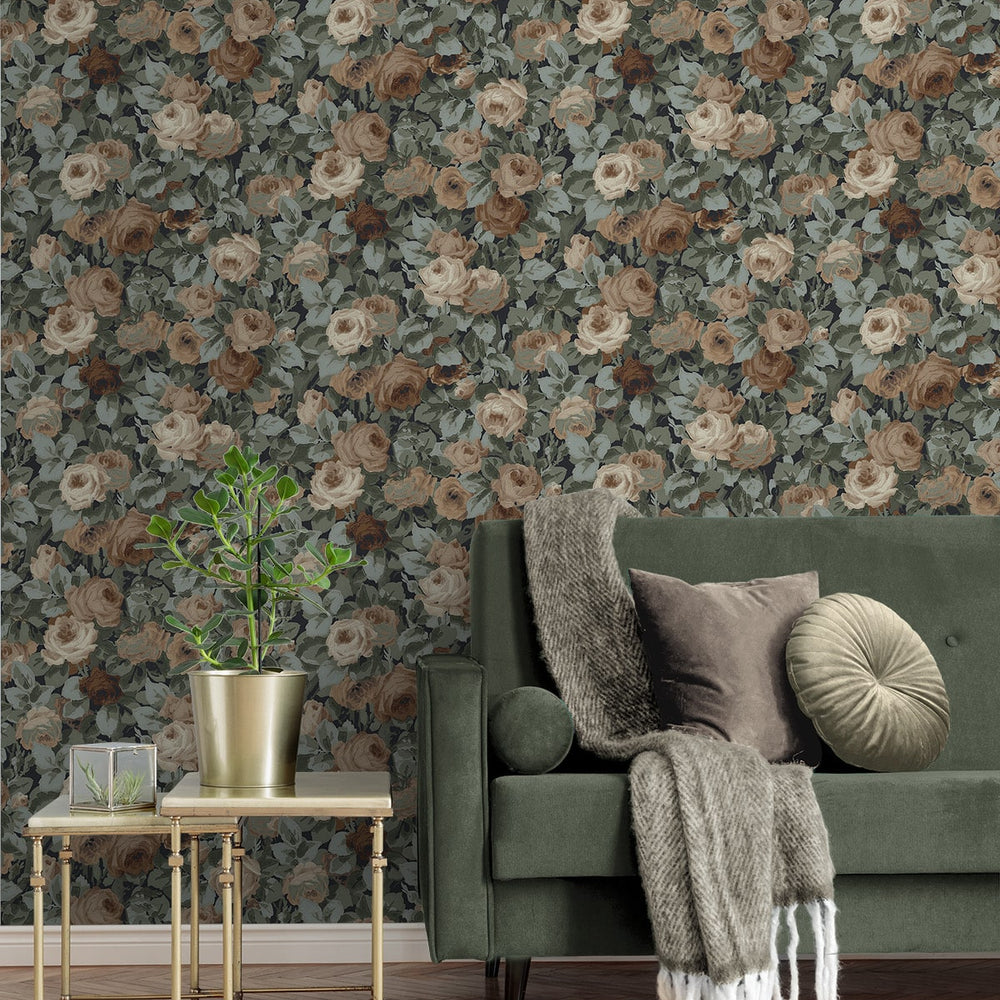 
                  
                    NW52402 rose garden floral peel and stick wallpaper living room from NextWall
                  
                