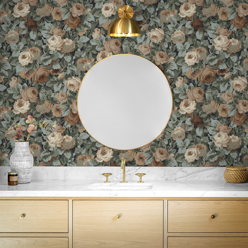 
                  
                    NW52402 rose garden floral peel and stick wallpaper bathroom from NextWall
                  
                