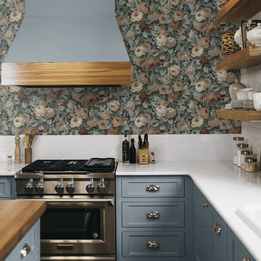 
                  
                    NW52402 rose garden floral peel and stick wallpaper kitchen from NextWall
                  
                
