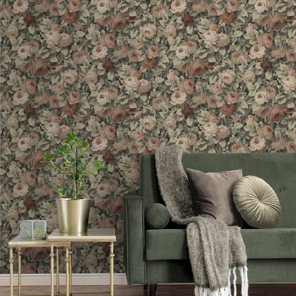 
                  
                    NW52407 rose garden floral peel and stick wallpaper living room from NextWall
                  
                