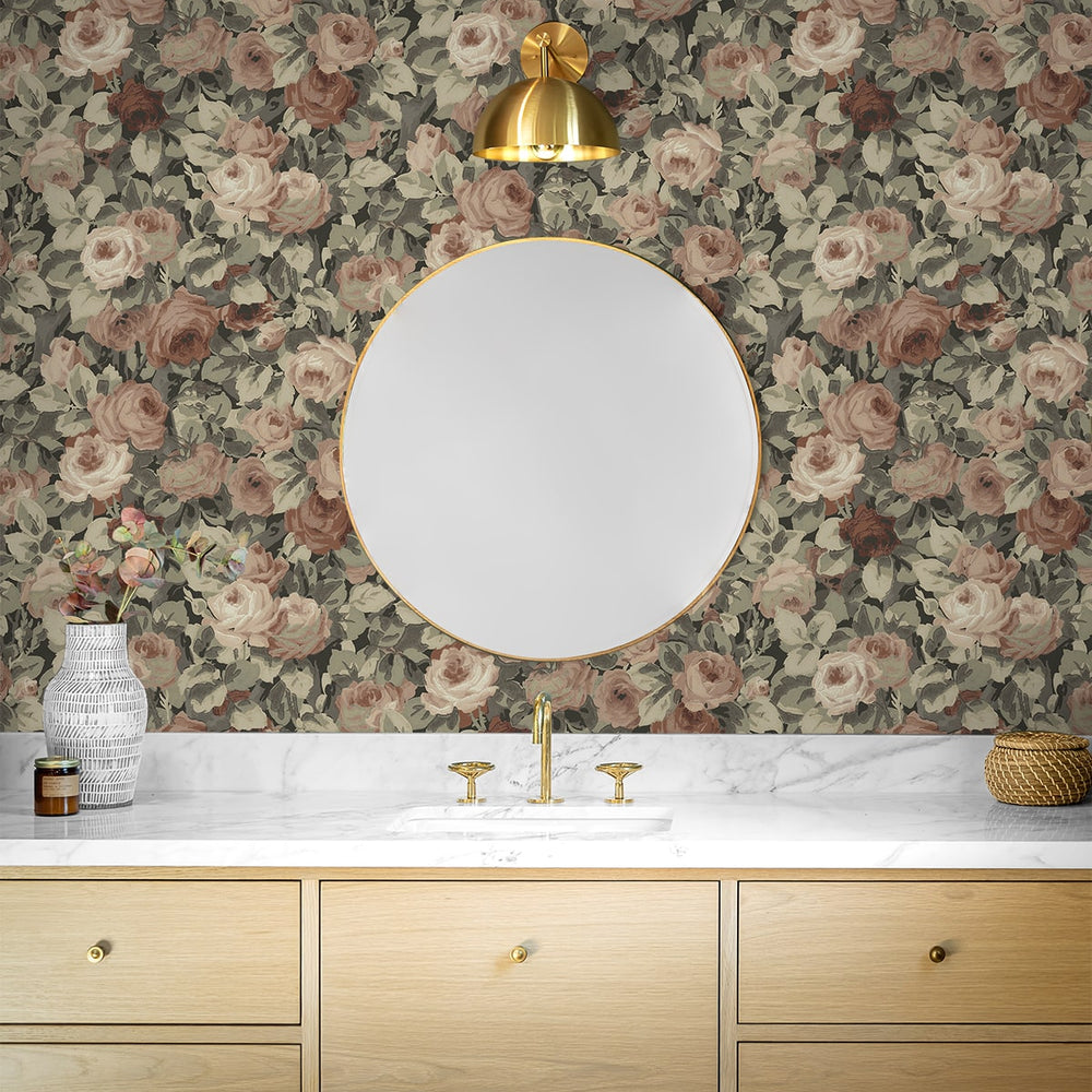 
                  
                    NW52407 rose garden floral peel and stick wallpaper bathroom from NextWall
                  
                