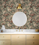 NW52407 rose garden floral peel and stick wallpaper bathroom from NextWall