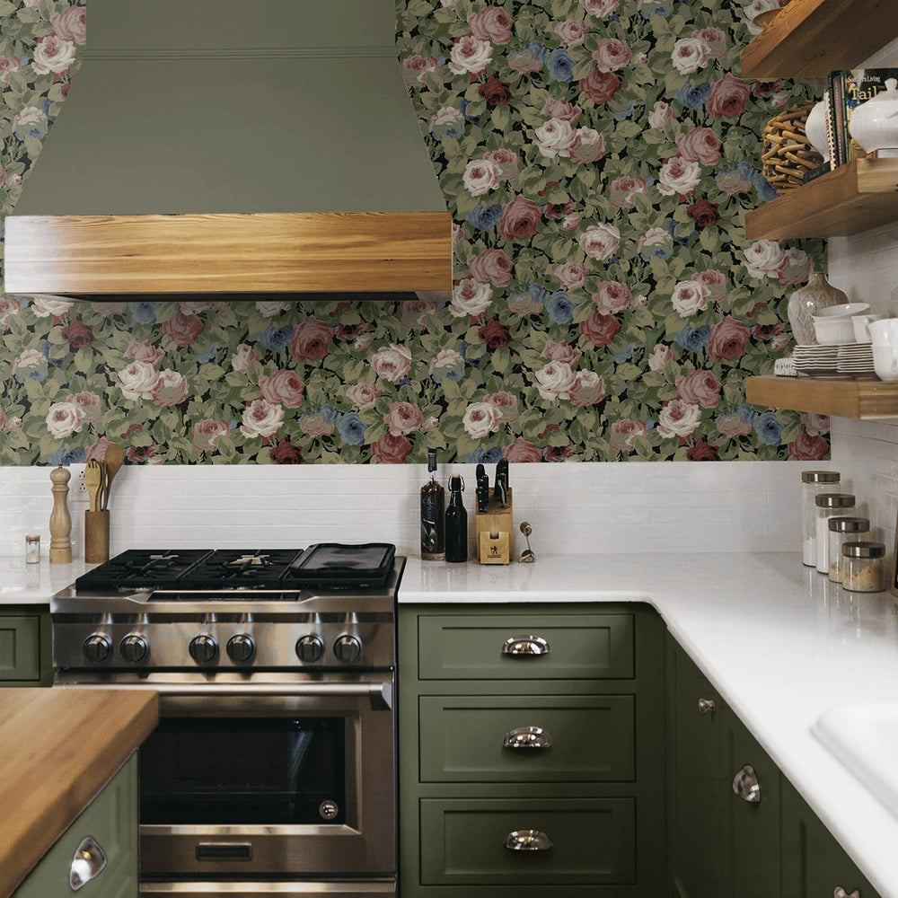 
                  
                    NW52411 rose garden floral peel and stick wallpaper kitchen from NextWall
                  
                
