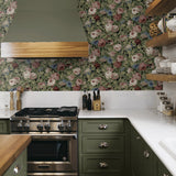 NW52411 rose garden floral peel and stick wallpaper kitchen from NextWall