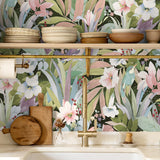 NW52505 bird garden peel and stick wallpaper kitchen from NextWall