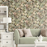 NW52506 bird garden peel and stick wallpaper living room from NextWall