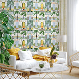 NW52600 tropical peel and stick wallpaper living room from NextWall