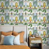 NW52600 tropical peel and stick wallpaper bedroom from NextWall