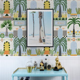 NW52600 tropical peel and stick wallpaper bar cart from NextWall