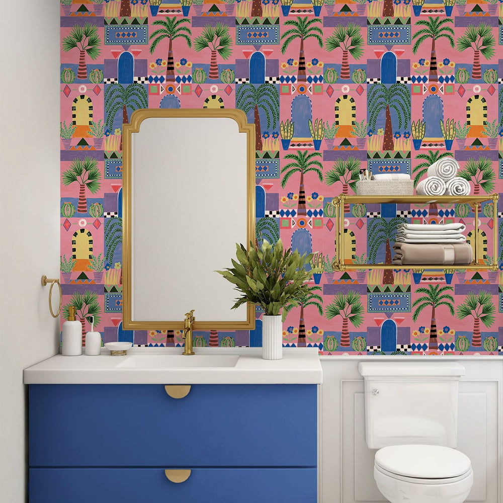 
                  
                    NW52601 tropical peel and stick wallpaper bathroom from NextWall
                  
                