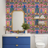 NW52601 tropical peel and stick wallpaper bathroom from NextWall