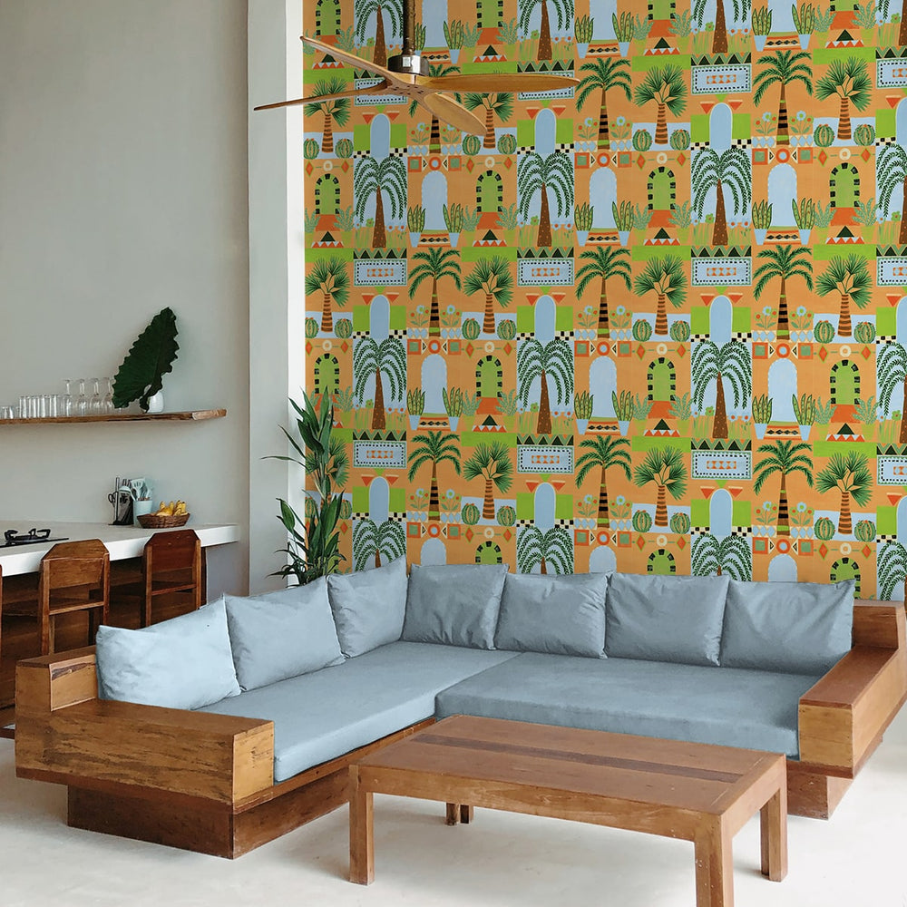 
                  
                    NW52606 tropical peel and stick wallpaper living room from NextWall
                  
                