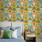 NW52606 tropical peel and stick wallpaper bedroom from NextWall