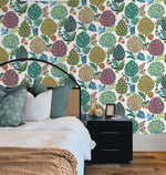 NW52701 floral peel and stick wallpaper bedroom from NextWall
