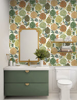 NW52706 floral peel and stick wallpaper bathroom from NextWall