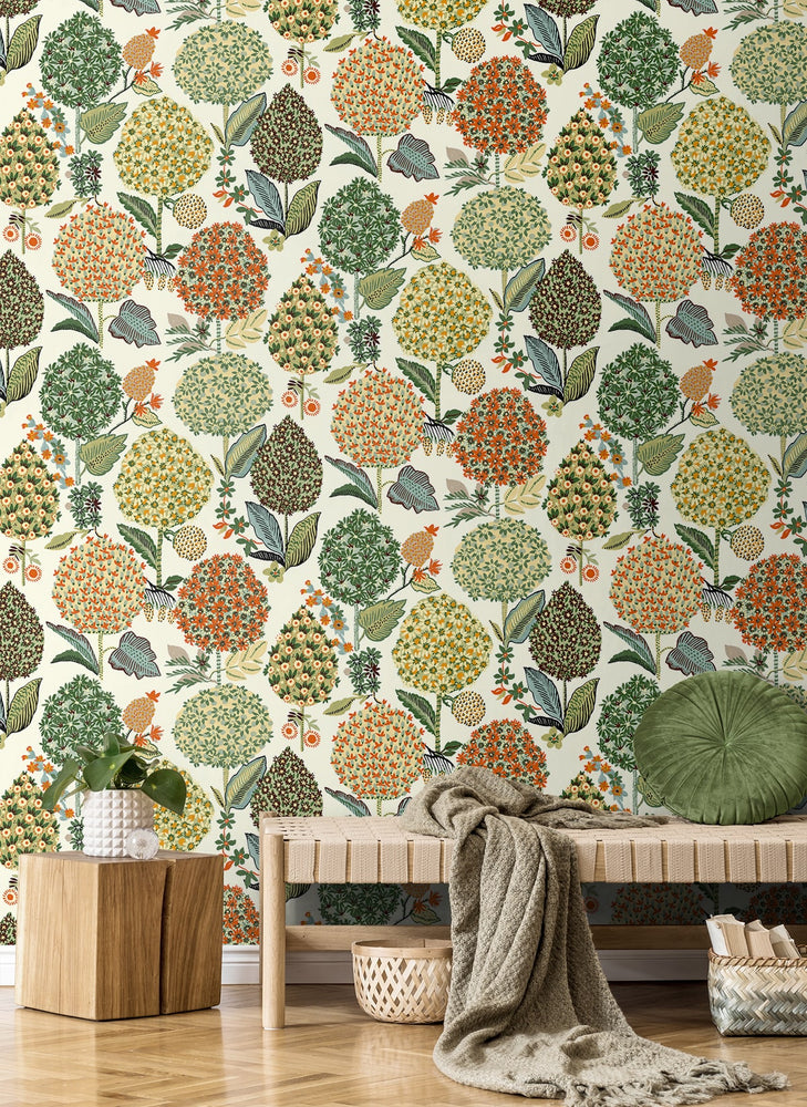 NW52706 floral peel and stick wallpaper entryway from NextWall