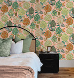 NW52721 floral peel and stick wallpaper bedroom from NextWall