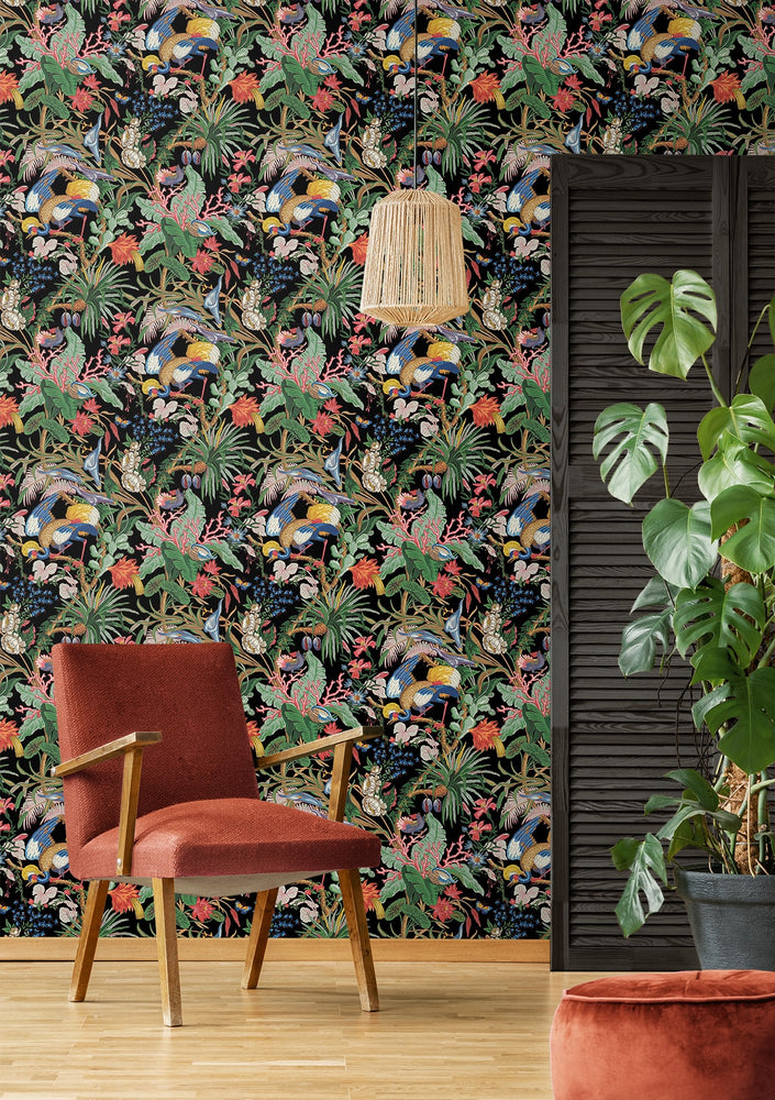 NW52800 tropical peel and stick wallpaper accent from NextWall