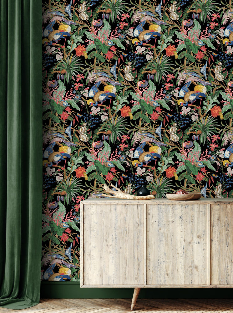 NW52800 tropical peel and stick wallpaper entryway from NextWall