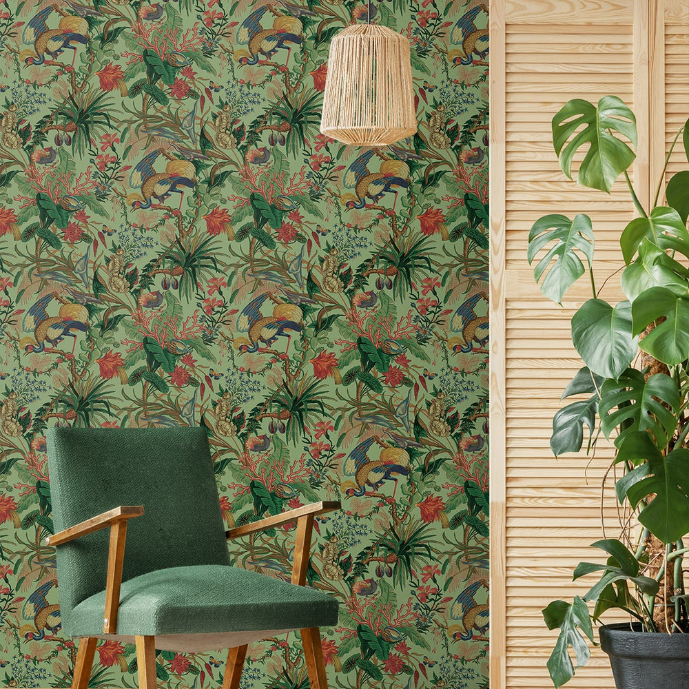 
                  
                    NW52804 tropical peel and stick wallpaper entryway from NextWall
                  
                