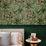 NW52804 tropical peel and stick wallpaper bedroom from NextWall