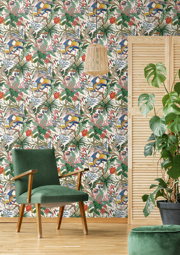 NW52810 tropical peel and stick wallpaper accent from NextWall
