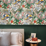 NW52810 tropical peel and stick wallpaper bedroom from NextWall